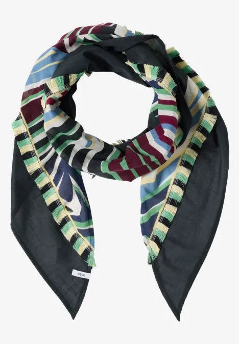 Dreieckstuch mit grafischem Muster palm breeze green