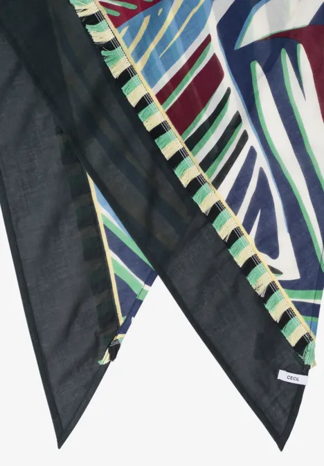 Dreieckstuch mit grafischem Muster palm breeze green