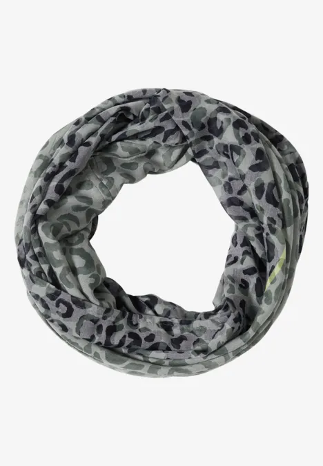 Loop-sjaal in uitgebleekte look met luipaardpatroon dried olive green Loop-sjaal in uitgebleekte look met luipaardpatroon dried olive green