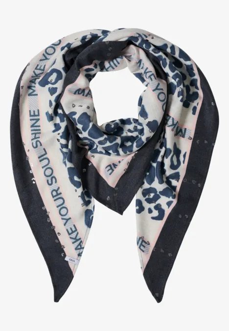 Foulard triangulaire à motif léopard dark navy blue Foulard triangulaire à motif léopard dark navy blue