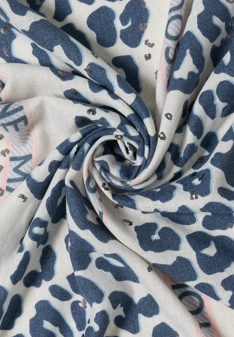 Foulard triangulaire à motif léopard dark navy blue Foulard triangulaire à motif léopard dark navy blue