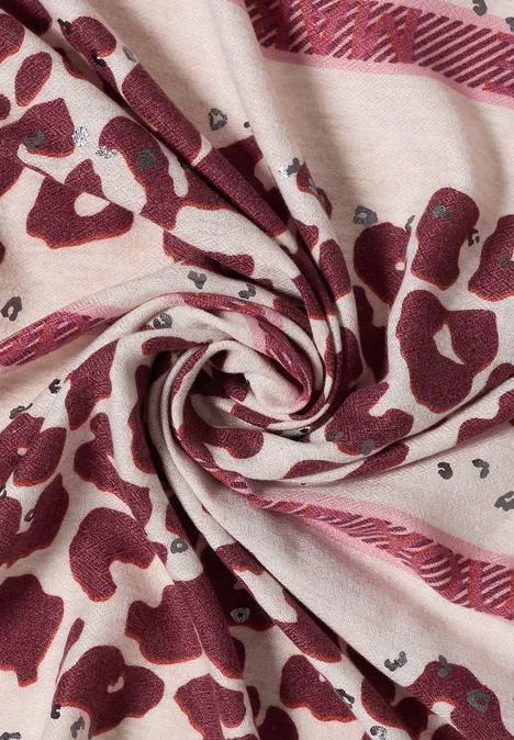 Foulard triangulaire à motif léopard berry red Foulard triangulaire à motif léopard berry red