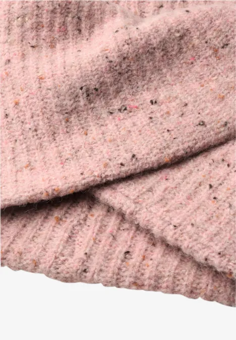Szalik typu Loop z domieszką wełny i wzorem melanżowym neps rose fog melange Szalik typu Loop z domieszką wełny i wzorem melanżowym neps rose fog melange