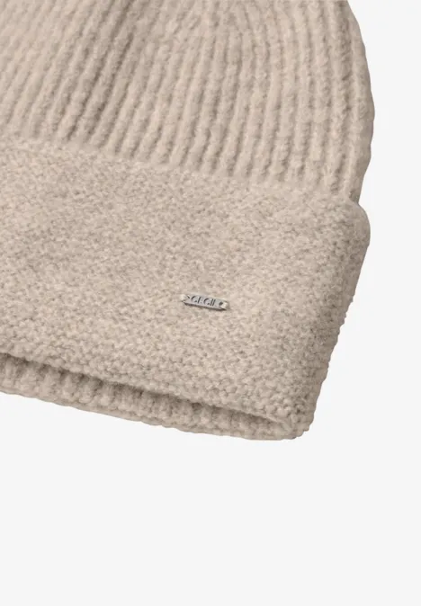 Czapka typu beanie w stylu melanżowym powder beige melange