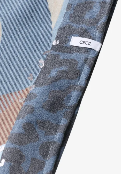 Écharpe Loop avec mélange de motifs et détails métallisés dark navy blue