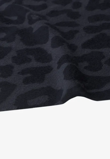 Chustka trójkątna z wzorem w lamparty dark navy blue