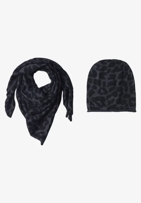 Dreieckstuch mit Leo-Muster dark navy blue Dreieckstuch mit Leo-Muster dark navy blue