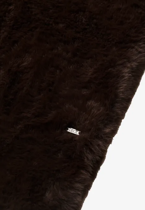 Fake Fur Schal in Unifarbe chocolate sauce brown