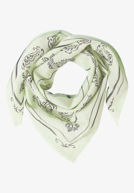 Katoenen bandana met print raw matcha lime