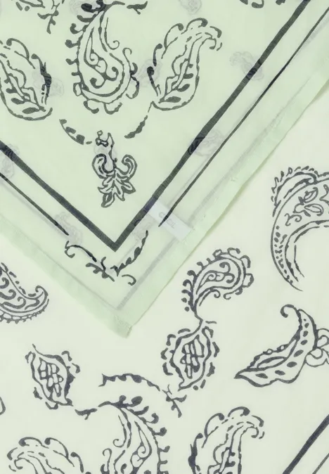 Katoenen bandana met print raw matcha lime
