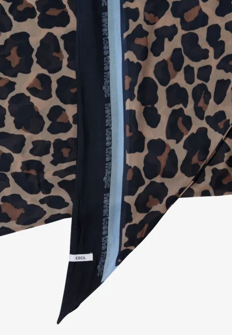 Driehoekige sjaal met luipaardprint creamy mocha