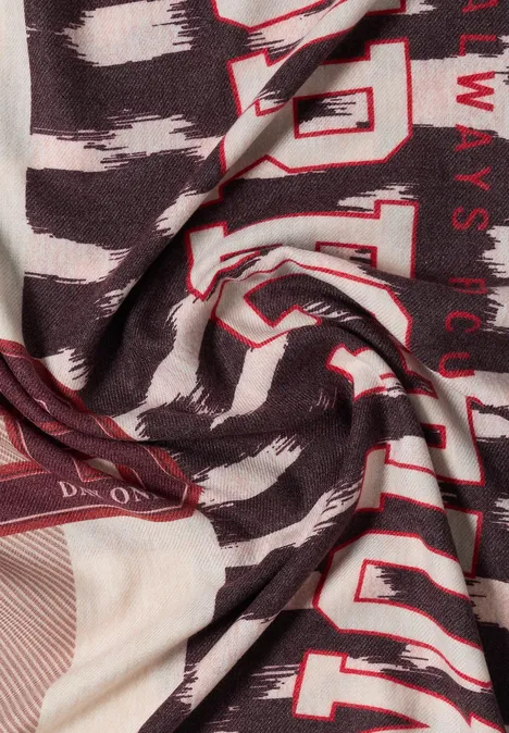Écharpe Loop à motifs berry red