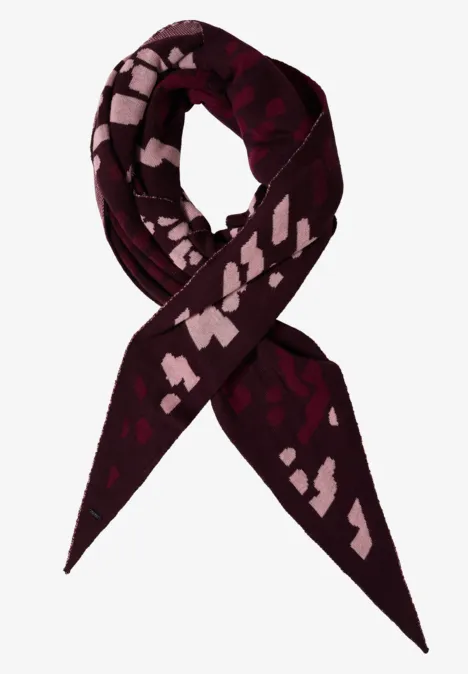 Dreiecktstuch mit Muster berry red