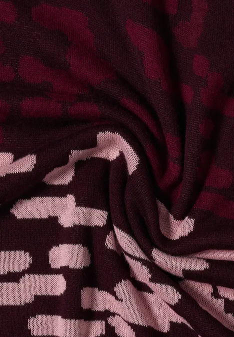 Dreiecktstuch mit Muster berry red