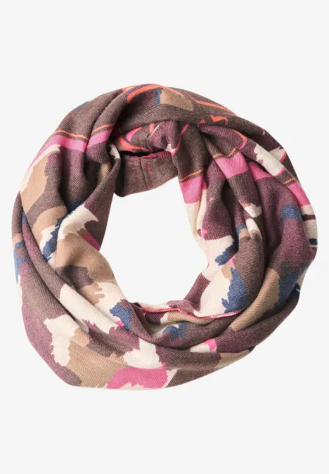 Szalik Loop z nadrukiem graficznym truffle brown