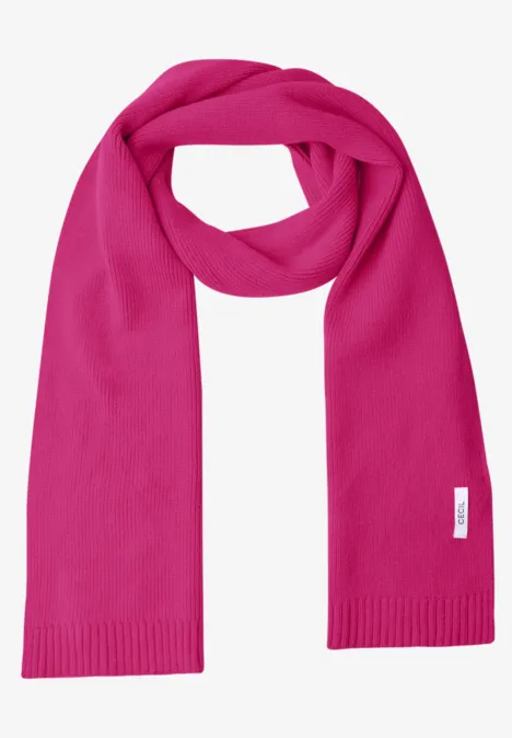 Długi szalik z dzianiny w jednolitym kolorze pink flash