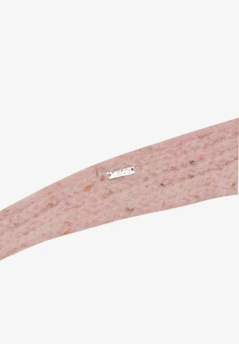 Gebreide sjaal in gemêleerde look neps rose fog melange