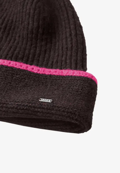 Bonnet à liseré contrastant truffle brown