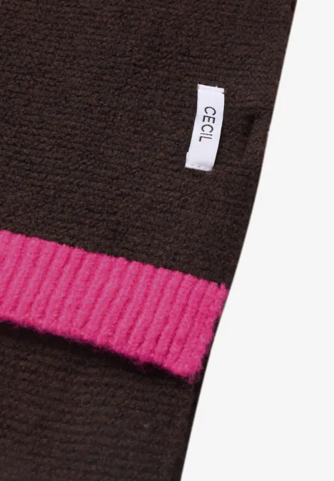 Schal mit Kontrastdetail truffle brown