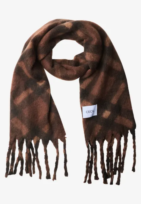 Écharpe délavée à franges mocha brown