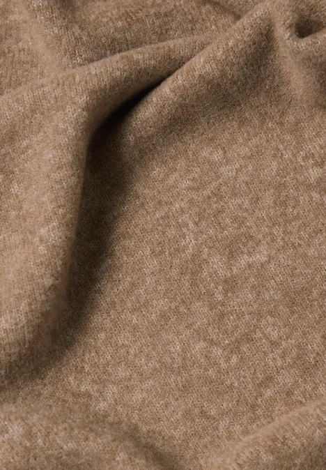 Driehoekige sjaal in effen kleur creamy mocha melange