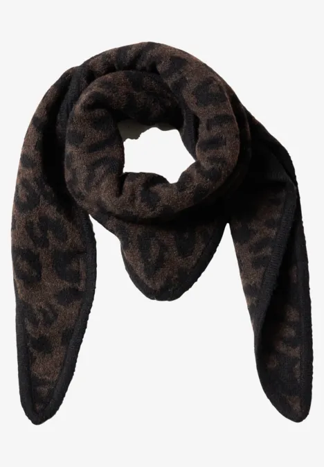 Dreieckstuch mit Leo-Muster truffle brown