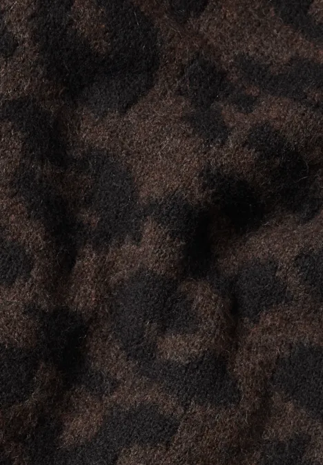 Dreieckstuch mit Leo-Muster truffle brown
