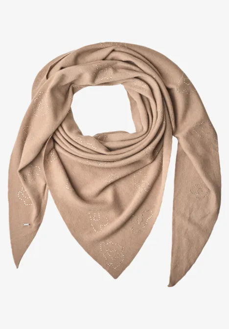 Dreieckstuch mit Glitzerdetails creamy mocha melange Dreieckstuch mit Glitzerdetails creamy mocha melange