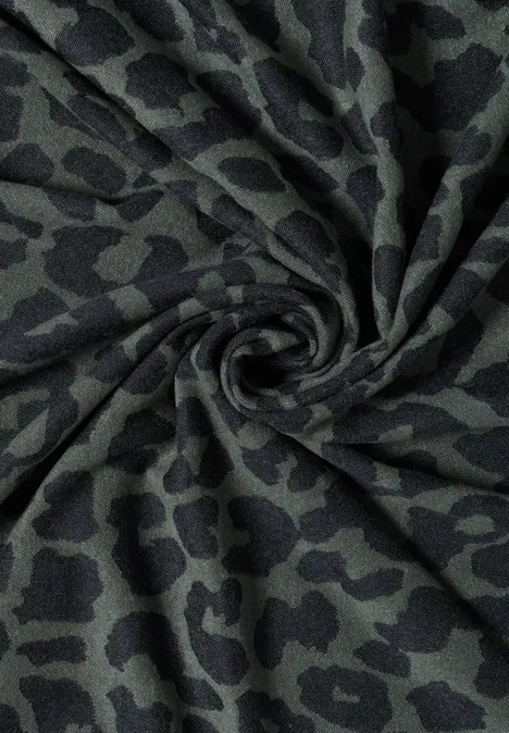 Cape mit Leo-Muster dried olive green Cape mit Leo-Muster dried olive green