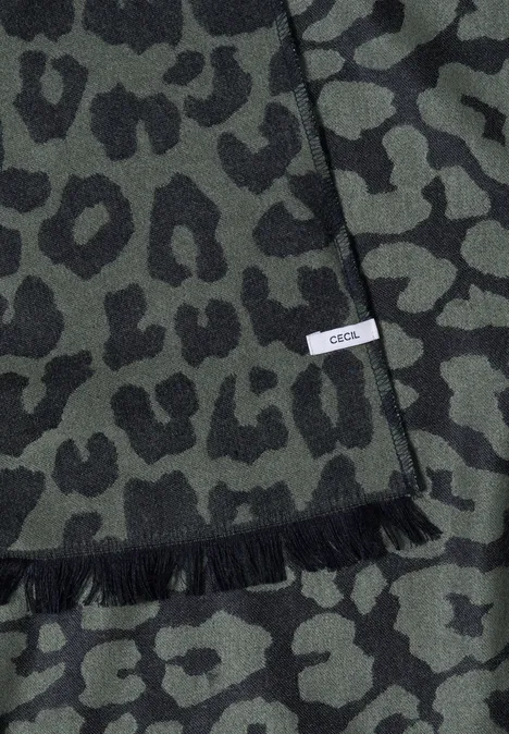 Cape mit Leo-Muster dried olive green Cape mit Leo-Muster dried olive green