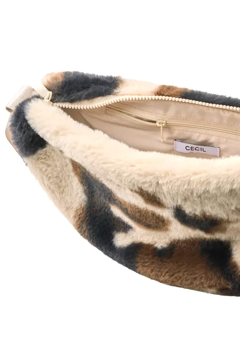 Umhängetasche mit Kuhfell Muster pearl beige