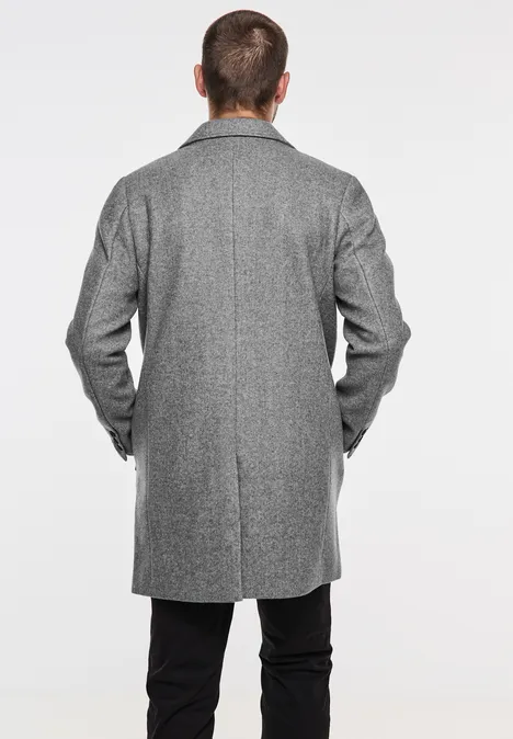 Wol-look jas winter grey melange