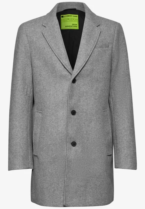 Wol-look jas winter grey melange