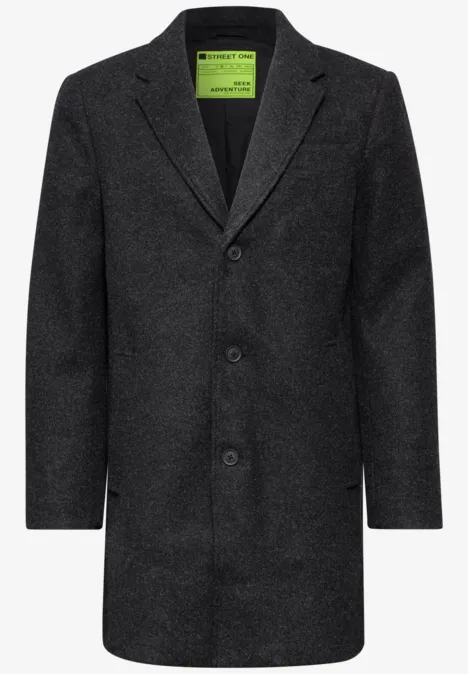 Wol-look jas ash grey melange