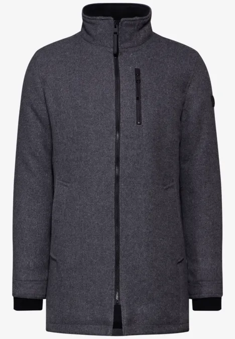 Wol-look jas ash grey melange