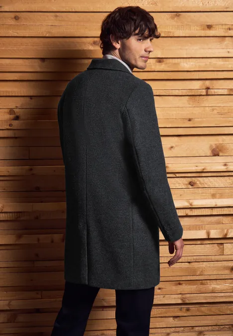Wol-look jas ash grey melange
