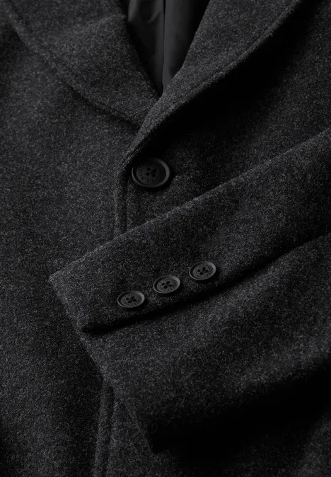 Wol-look jas ash grey melange