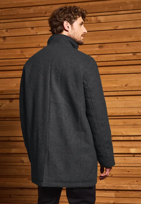 Jas met wol dark anthracite melange