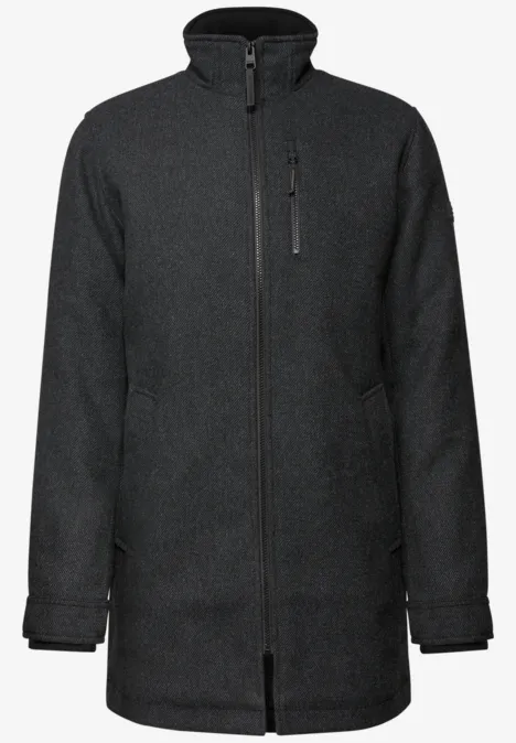 Jas met wol dark anthracite melange