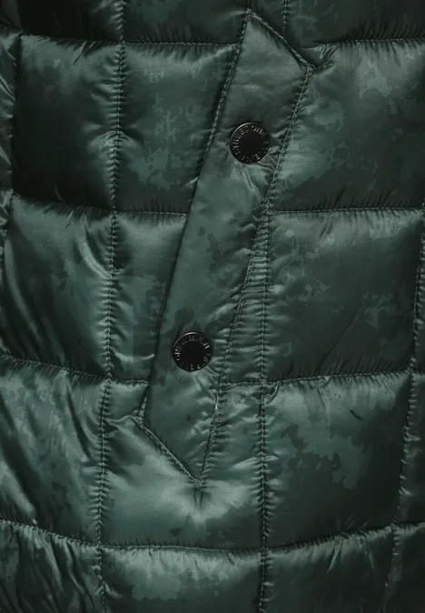 Gewatteerd jack met print deep green