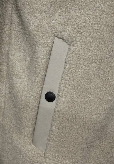 Softshell jas met teddy details pure beige