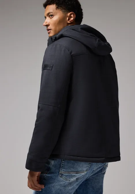 Jas met afneembare capuchon ash grey melange