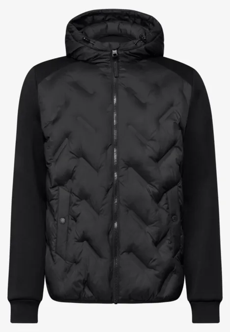 Gewatteerd jack met sweatmouwen ink  black