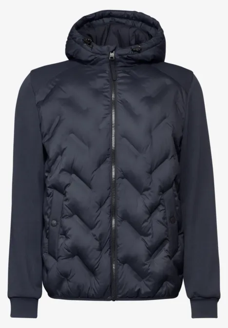 Gewatteerd jack met sweatmouwen nightshade blue