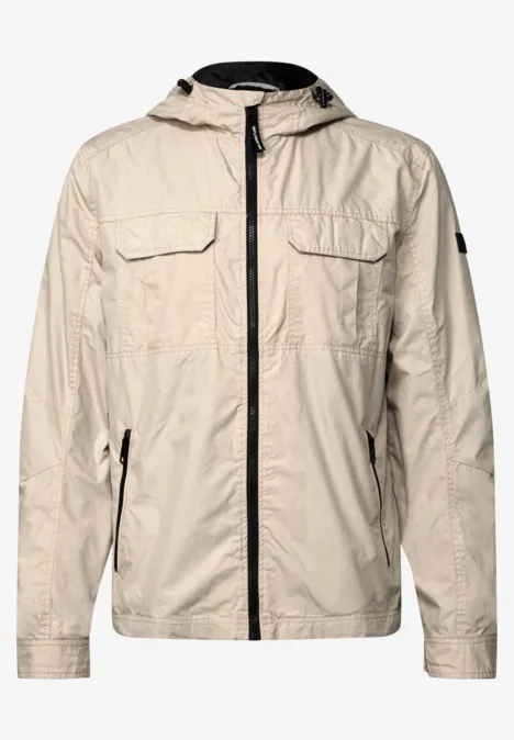 Jas met gewassen look cloud beige