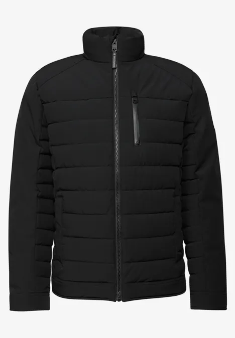 Gewatteerd jack met opstaande kraag brilliant black