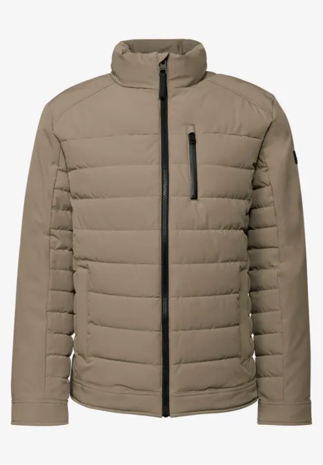 Gewatteerd jack met opstaande kraag warm rock brown