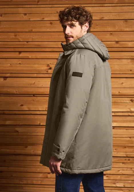 Jas met gevoerde inleg warm rock brown