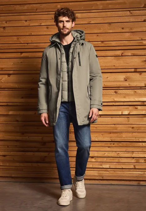 Jas met gevoerde inleg warm rock brown
