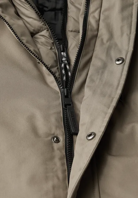 Jas met gevoerde inleg warm rock brown